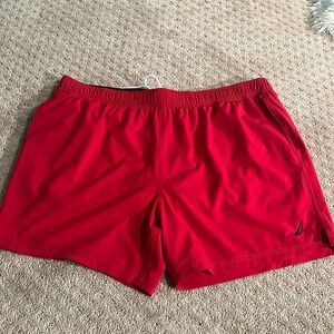 Nautica Bold Red Men's Swim Trunks